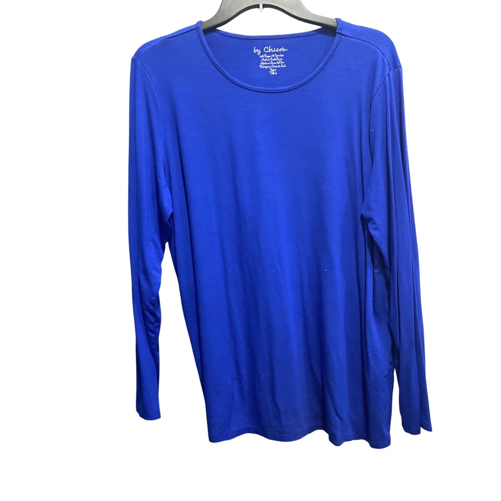 Chicos Womens Size 3 Long Sleeve Tee Shirt Lot 4 Rayon Spandex Crew Neck Solid - Picture 4 of 6